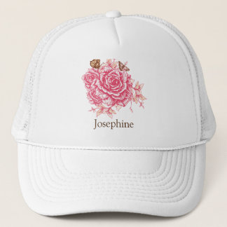 Gepersonaliseerde  Roze Roze Vlinder Bloemen Trucker Pet