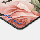 Gepersonaliseerde Roze Rozen Bloemen Desk Mat (Hoek)
