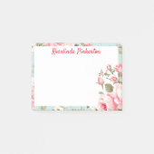 Gepersonaliseerde roze rozen post-it® notes (Voorkant)