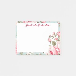 Gepersonaliseerde roze rozen post-it® notes