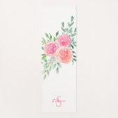 Gepersonaliseerde roze rozen yogamat (Voorkant)