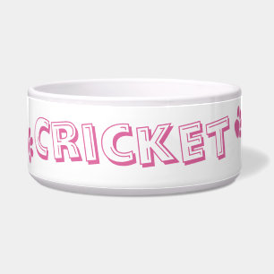 Gepersonaliseerde roze "schilderafdrukken" Pet Bow Voerbakje