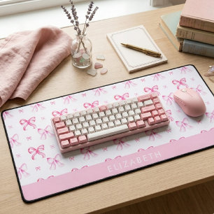 Gepersonaliseerde Roze Strik Coquette Mooie Naam K Bureaumat