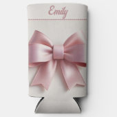 Gepersonaliseerde Roze Strik Kan Koeler - Schattig (Voorkant)
