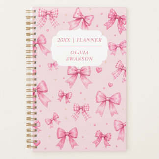 Gepersonaliseerde Roze Strikken Preppy Aangepaste Planner