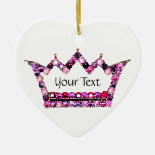 Gepersonaliseerde roze Tiara Keramisch Ornament