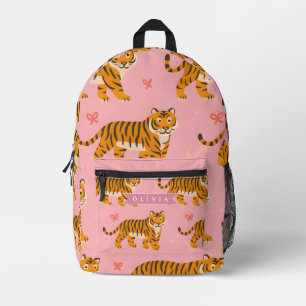 Gepersonaliseerde Roze Tijger Chic Edgy Leuke Esth Bedrukte Rugzak