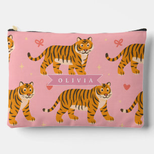 Gepersonaliseerde Roze Tijger Chic Edgy Leuke Esth Etui