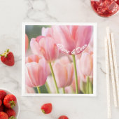 Gepersonaliseerde roze tulpenservetten servetten (Insitu)