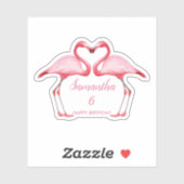Gepersonaliseerde roze vlamingos sticker (Vel)