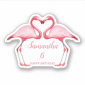 Gepersonaliseerde roze vlamingos sticker (Voorkant)