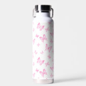 Gepersonaliseerde roze vlinders waterfles (Voorkant)