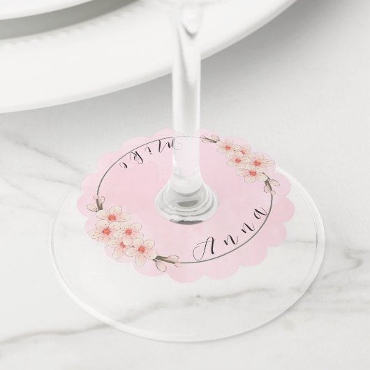 Gepersonaliseerde Roze Wijnglas Labels voor Bruilo (Dichtbij)