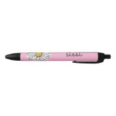 Gepersonaliseerde roze & witte Daisy Pen – Aangepa (Bodem)