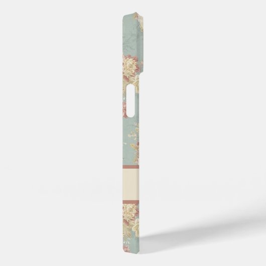 Gepersonaliseerde Roze Witte Rozen op Blauw Case-Mate iPhone Case (Achterkant / Rechts)