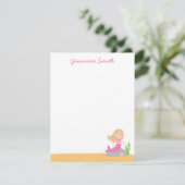 Gepersonaliseerde roze zeemeermin kaart (Staand voorkant)