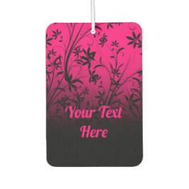 Gepersonaliseerde roze & zwart ombre bloemen luchtverfrisser