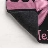 Gepersonaliseerde roze zwarte pookletlint muismat (Hoek)