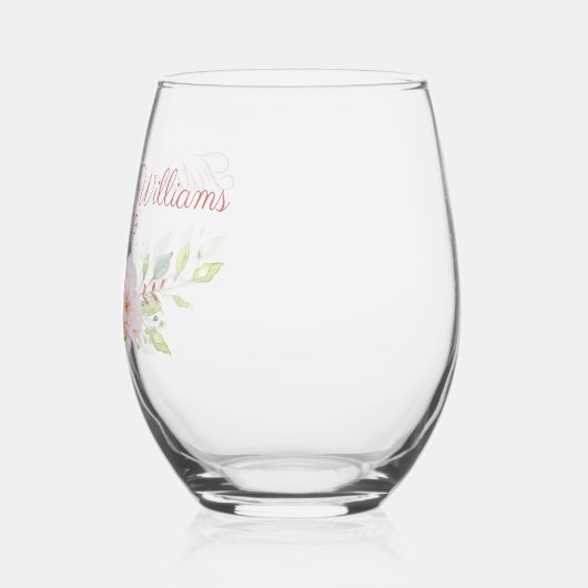 Gepersonaliseerde Rozen Bruids Drinkware Set Wijnglas Zonder Voet (Links)