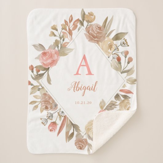 Gepersonaliseerde  Rozen Krans Sherpa Deken (Voorkant)