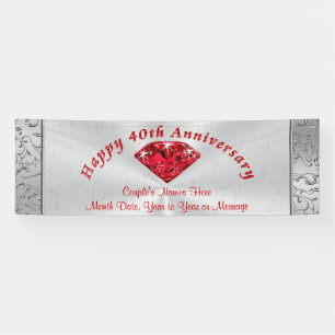 Gepersonaliseerde Ruby 40e Jubileum banners