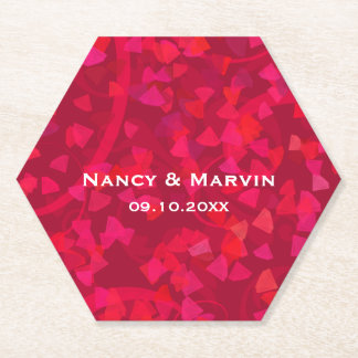 Gepersonaliseerde Ruby 40th Wedding Jubileum Party Kartonnen Onderzetters