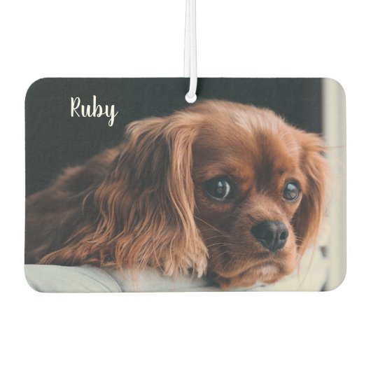 Gepersonaliseerde Ruby Cavalier King Charles Spani Luchtverfrisser (Voorkant)