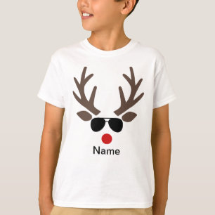 Gepersonaliseerde Rudolph Reindeer kerstt-shirt T-shirt