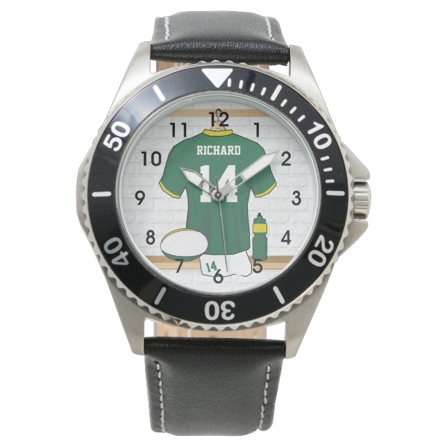 Gepersonaliseerde Rugby Jersey polshorloges Horloge (Voorkant)