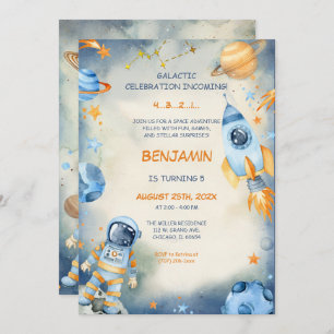 Gepersonaliseerde ruimte Verjaardag Sjabloon Kaart