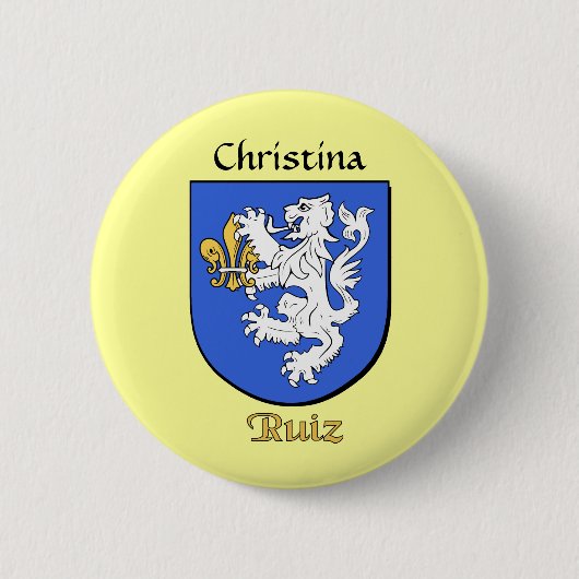 Gepersonaliseerde Ruiz Historisch Schild Ronde Button 5,7 Cm (Voorkant)