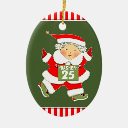 Gepersonaliseerde Runner Collectible Keramisch Ornament (Voorkant)