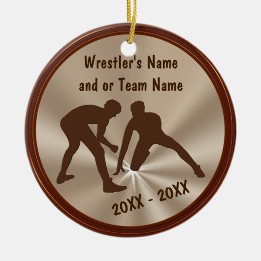 Gepersonaliseerde rustelversieringen en teamcadeau keramisch ornament (Voorkant)