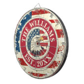 Gepersonaliseerde Rustic American Flag Patriotic E Dartbord (Voorkant Rechts)