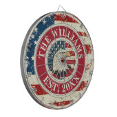 Gepersonaliseerde Rustic American Flag Patriotic E Dartbord (Voorkant Links)