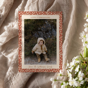 Gepersonaliseerde Rustic Brown Thanksgiving Foto Kaart
