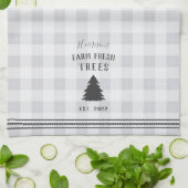 Gepersonaliseerde Rustic Plaid Holiday Boerderij, Theedoek (Gevouwen)