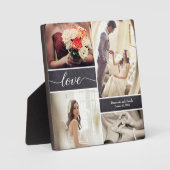 Gepersonaliseerde Rustic Wedding Love Foto Collage Fotoplaat (Voorkant)