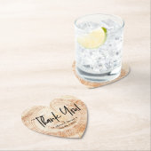 Gepersonaliseerde Rustic Wedding Wood Diskette Har Kartonnen Onderzetters (Insitu)