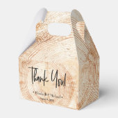 Gepersonaliseerde Rustic Wood Grain Dank u Weddens Bedankdoosjes (Achterkant)