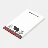 Gepersonaliseerde rustieke Beer Buffalo Plaid Post-it® Notes (Schuin)