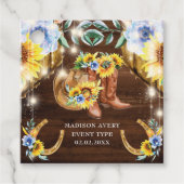 Gepersonaliseerde rustieke bloemenlaarzen String L Bedankjes Labels (Voorkant)