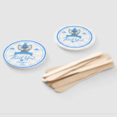 Gepersonaliseerde rustieke Blue Elephant boy Baby  Handwaaier (Niet-gemonteerd)