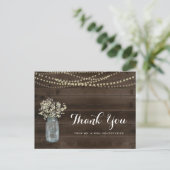 Gepersonaliseerde rustieke bruiloft Dank u Briefkaart (Staand voorkant)
