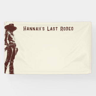 Gepersonaliseerde rustieke cowgirl Westerne feestb Spandoek