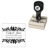 Gepersonaliseerde Rustieke Fall Wedding Wood Art S Rubberstempel (Gestempeld)