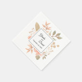 Gepersonaliseerde rustieke herfst bloemenbruiloft servet (Hoek)