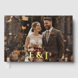 Gepersonaliseerde rustieke Herfst Folie gastenboek