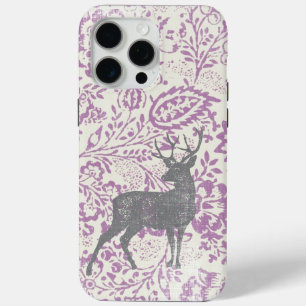 Gepersonaliseerde rustieke herten bloemen geometr iPhone 15 pro max hoesje