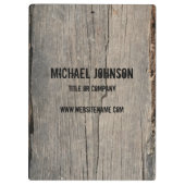 Gepersonaliseerde rustieke houttextuur bedrijf klembord (Achterkant)
